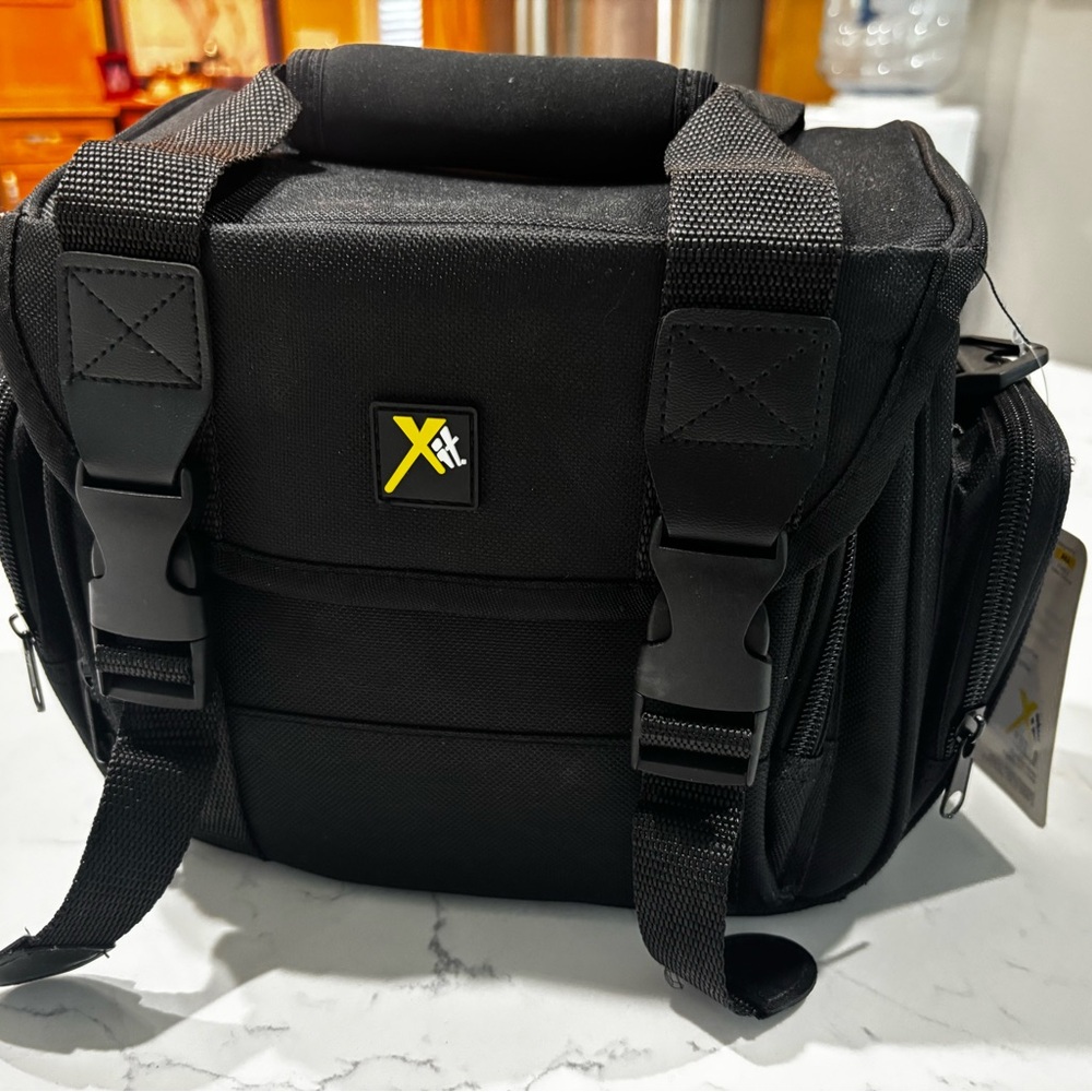 Xit Black Camera Bag with Adjustable Straps and Padded Handle